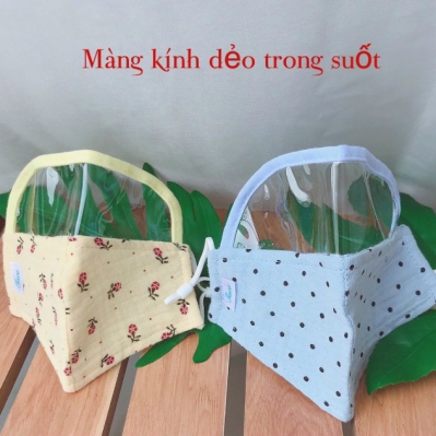 Khẩu trang mặt kính chống giọt bắn cho bé